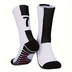 Men's Non-Slip Football Socks Thick Sweat-Absorbing Mid Calf Sports Socks