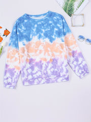 Long Sleeve Tie Dye Sports Sweatshirt Women's Pullover