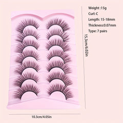 7 Pairs Faux Mink Cat Eye Wispy False Eyelashes