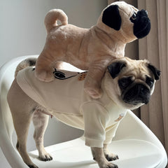 Light Brown Pug Stuffed Animal Plush Dog Toy with Expressive Eyes