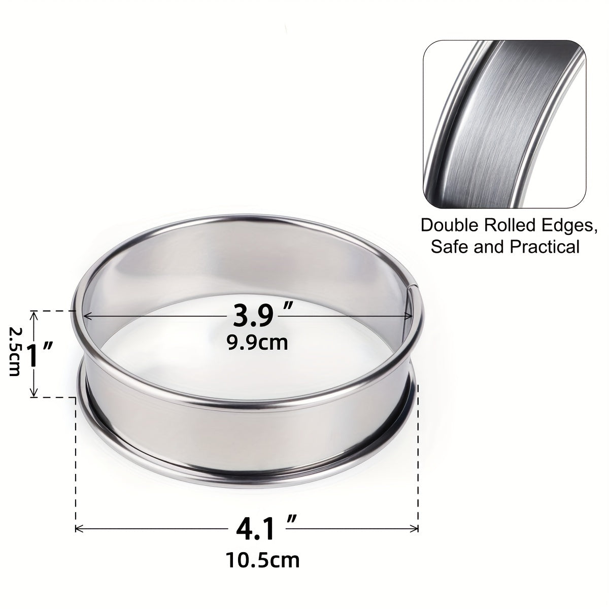 5pcs Stainless Steel Crumpet Rings 10 16 Cm Nonstick Round Cake Rings