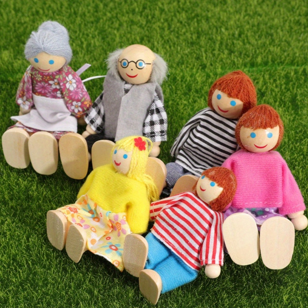 Set of 4 or 6 Family Character Puppets for Educational Play