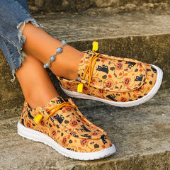 Colorful Skull Ghost Print Low Top Sneakers for Halloween