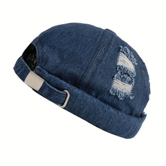 Vintage Jeans Men Brimless Cap Rolled Cuff Retro Hat