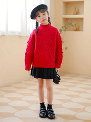 Girls Thick Long Sleeve Sweater Tops For Party Christmas