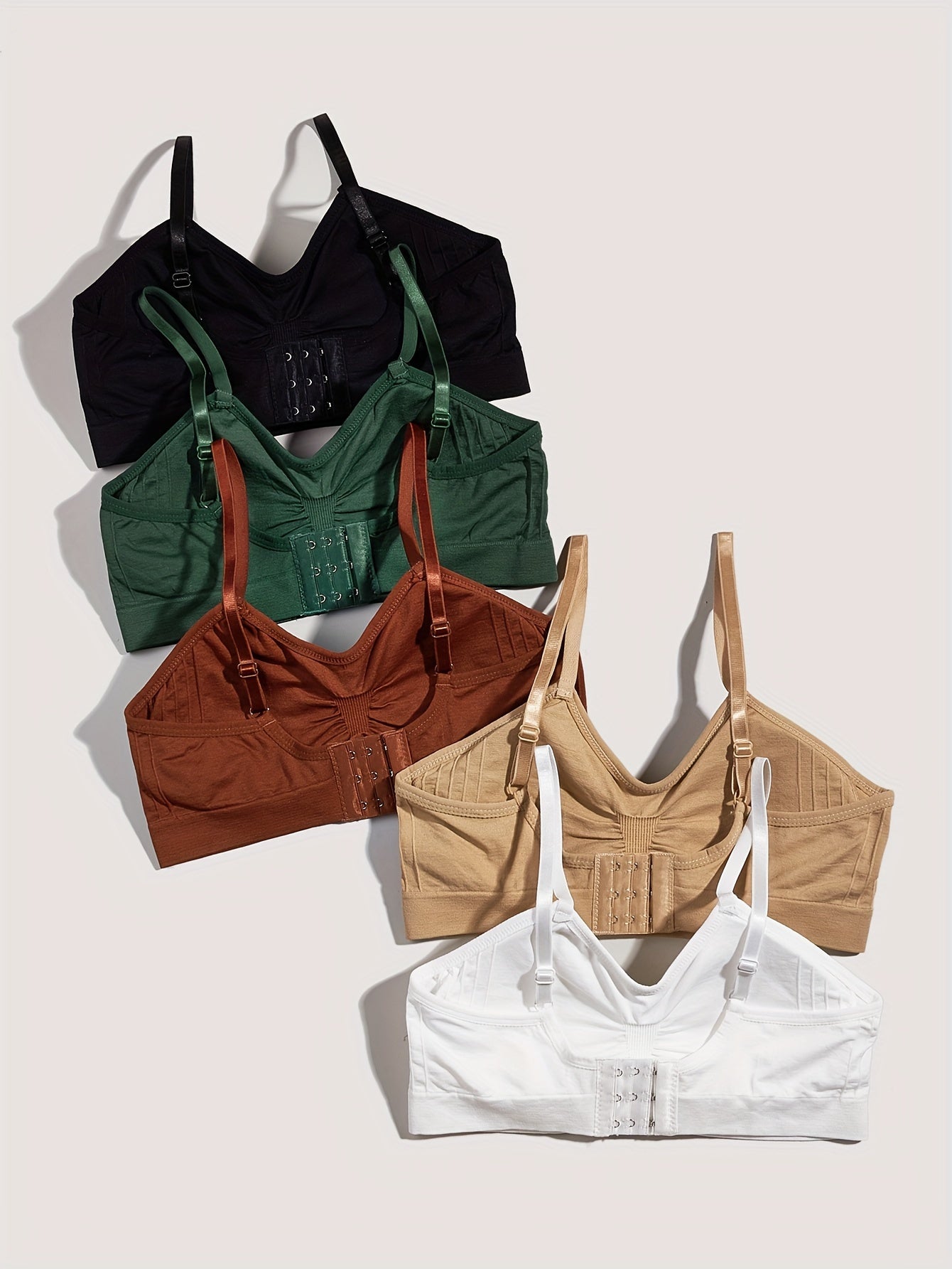 5pcs Wireless Bras Comfortable Full Coverage Women's Lingerie