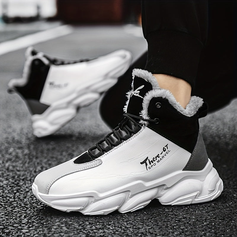 Men's Cozy Lace up Sneakers Warm Walking Shoes