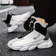 Men's Cozy Lace up Sneakers Warm Walking Shoes