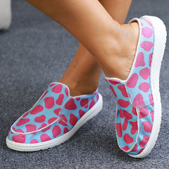 Pink Spot Flat Mules Sneakers Slip-On Canvas Shoes