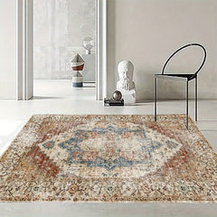 Boho Kitchen Rug Large Soft Vintage Rug Non-slip Backing