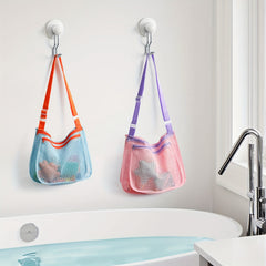 Seashell Collecting Bags Set Breathable Mesh Beach Bags Pink Green Beach Toy