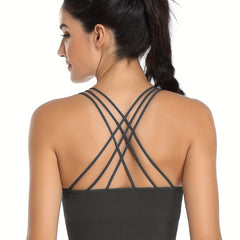 Women's Seamless Padded Sports Bra Comfortable Running Vest