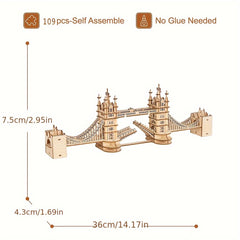 3D Wooden Tower Bridge Puzzle London Landmark Model Educational Toy