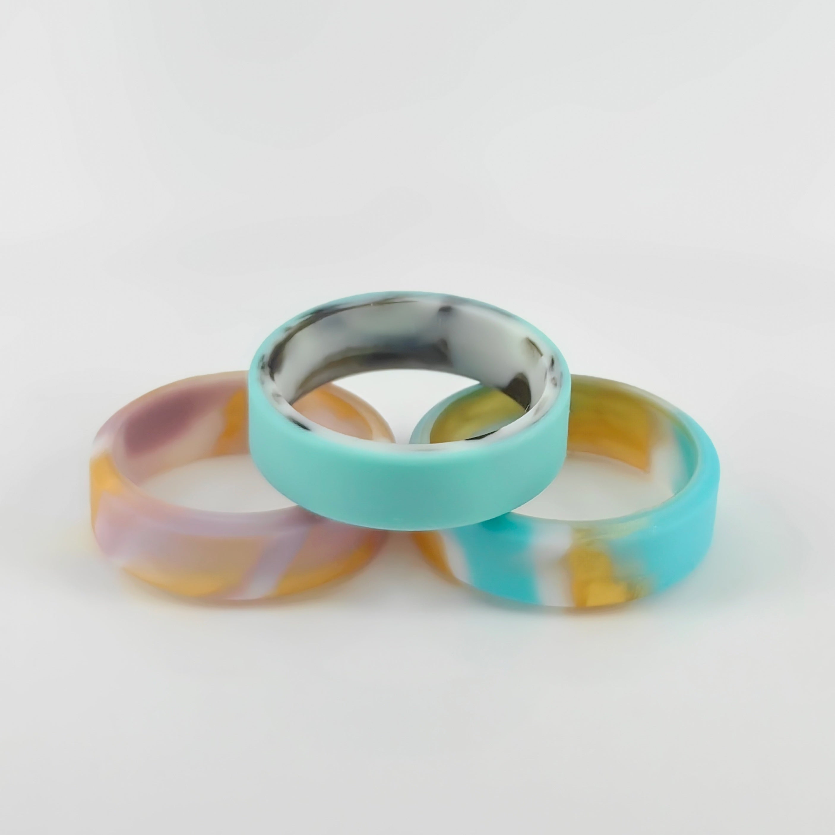 3 Pack Silicone Rings for Women and Men, Fashionable and Double-Layered Styles