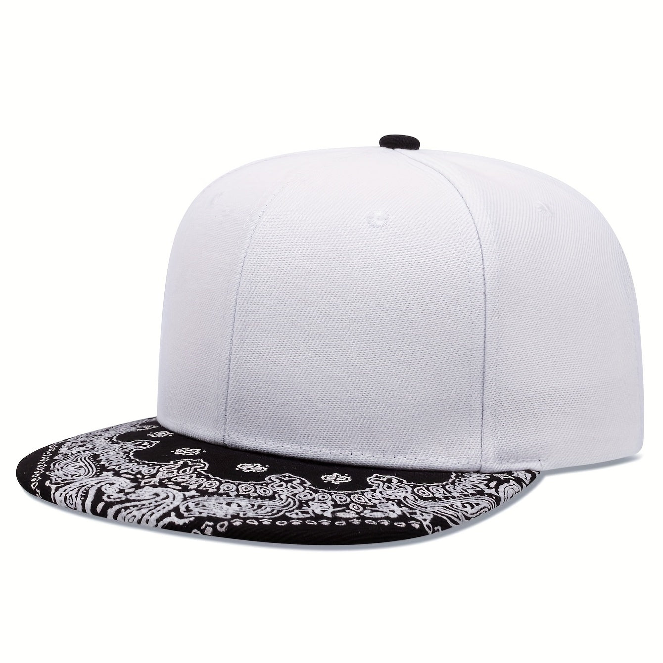 Men's Solid Flat Brim Hat, Versatile Style