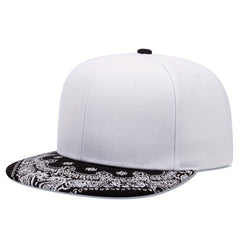 Men's Solid Flat Brim Hat, Versatile Style
