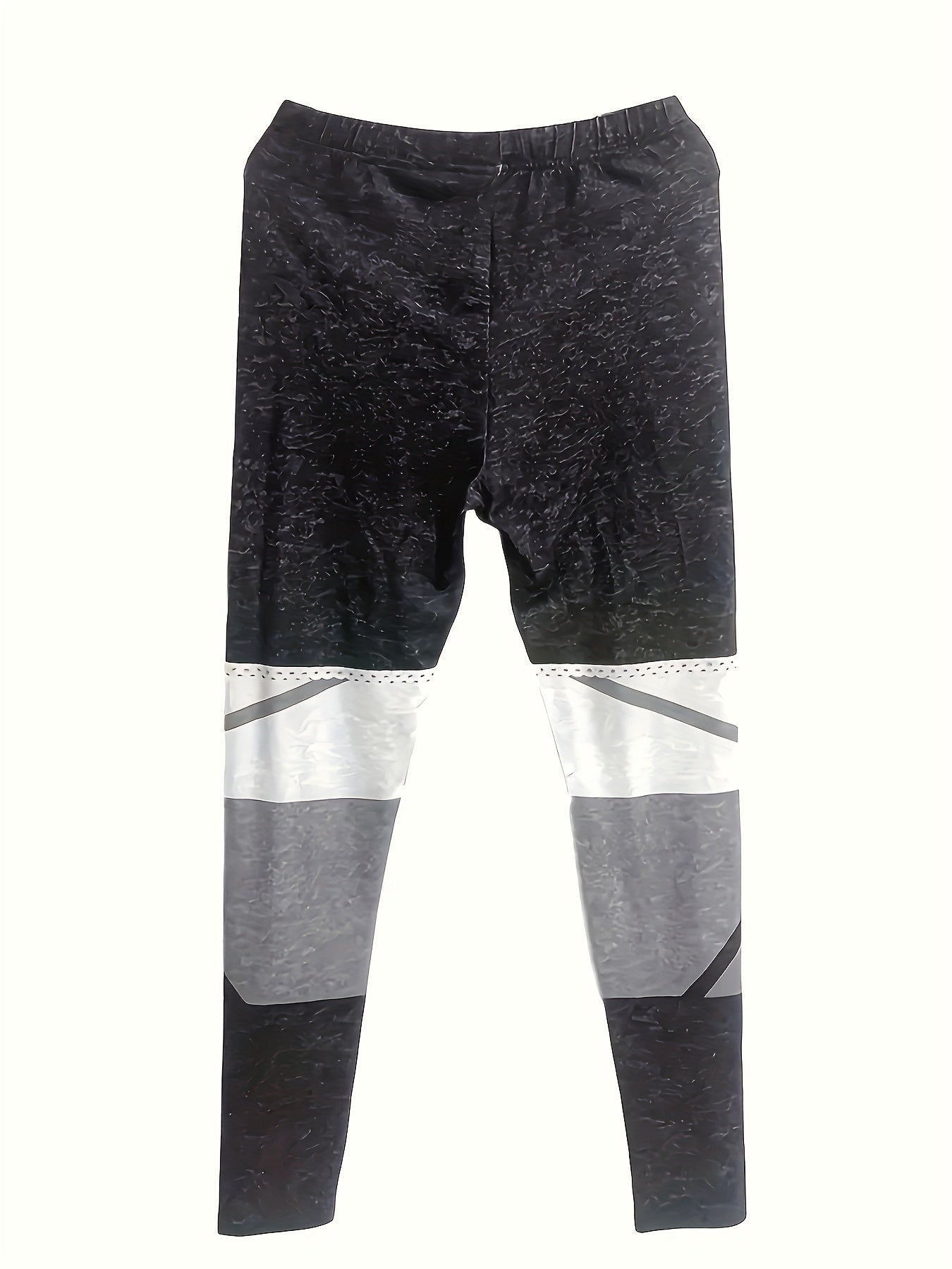 Colorblock Cat Print High Rise Leggings