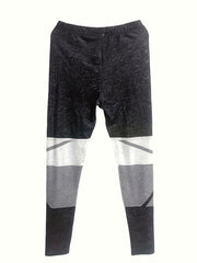 Colorblock Cat Print High Rise Leggings