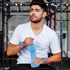 650ml Foldable Dumbbell Shaped Water Bottle Portable Silicone Water Cup