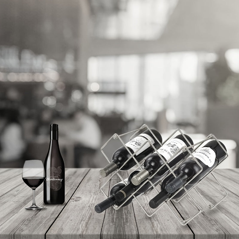 10 Bottle Metal Countertop Wine Rack Holder