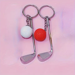 2pcs Golf Ball Keychain Pendant for Men