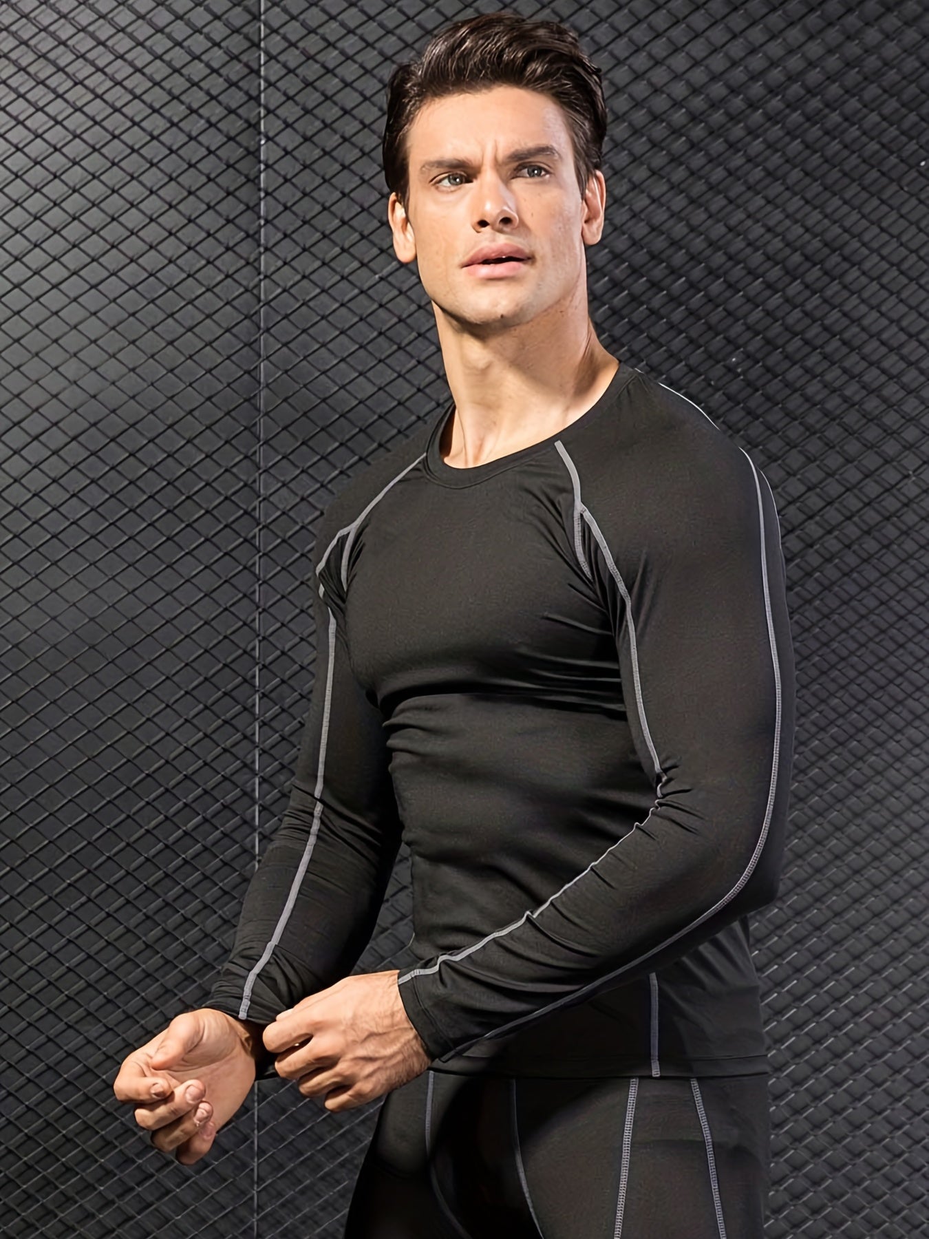 Men's Long Sleeve Compression Shirt for Sports Workout Training
