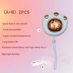 Portable Mini Heater with Night Light, 1200mAh Battery