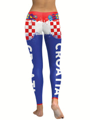 Women's Two Tone Letter Graphic Sports Leggings