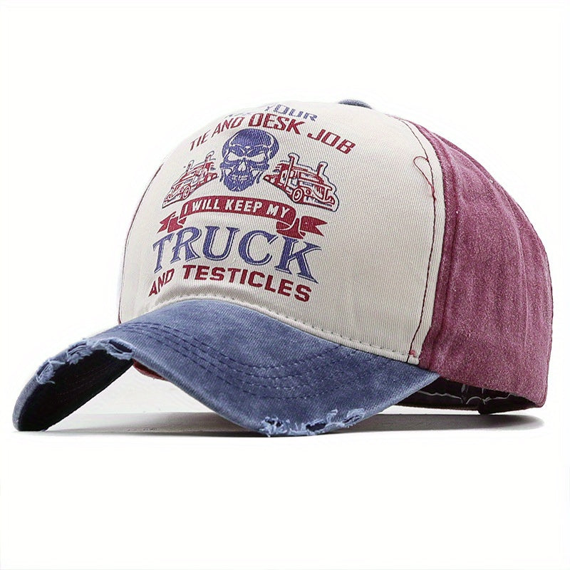 Distressed Denim Baseball Cap Washed Hat