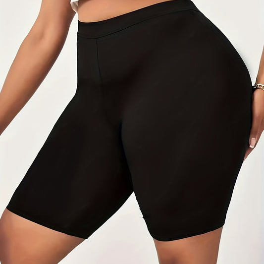 Casual Shorts Women's Plus Solid Soft Biker Shorts