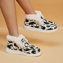 Women's Cow Print Non-slip Sneakers Comfortable Low Top Sport Shoes