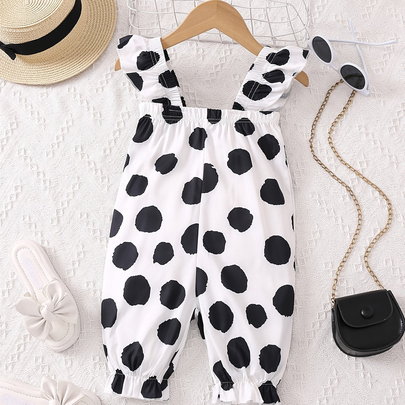 Baby Girls Polka Dot Ruffles Romper Jumpsuit Toddler Clothes