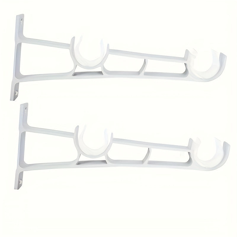 Heavy Duty Double Curtain Rod Hanger Wall Mount Hooks Metal Holder