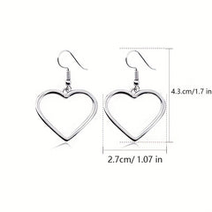 Hollow Heart Pendant Earrings & Ear Clips for Women