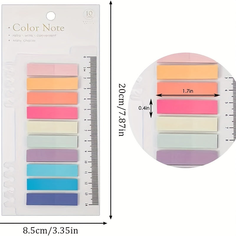 3pcs Adhesive Index Tabs 600 Tabs Ruler Notepad for File Classification