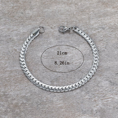 Men's Stainless Steel Cuban Link Bracelet 8 26inch