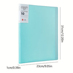 Green A4 Size Plastic Book Binder Folder with Translucent Cover Pocket