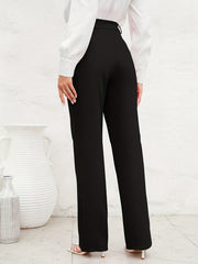 High Waist Straight Leg Trouser Casual Pants