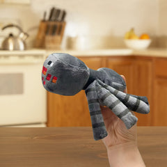 Zombie Spider Plush Toy with Red Eyes and Teeth