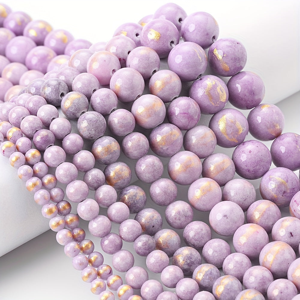 Purple Golden Jades Bead Natural Stone Beads 4-12mm 15''