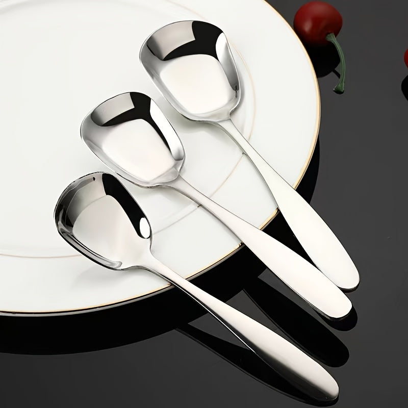 Long Handle Stainless Steel Soup Spoon for Dining and Serving
