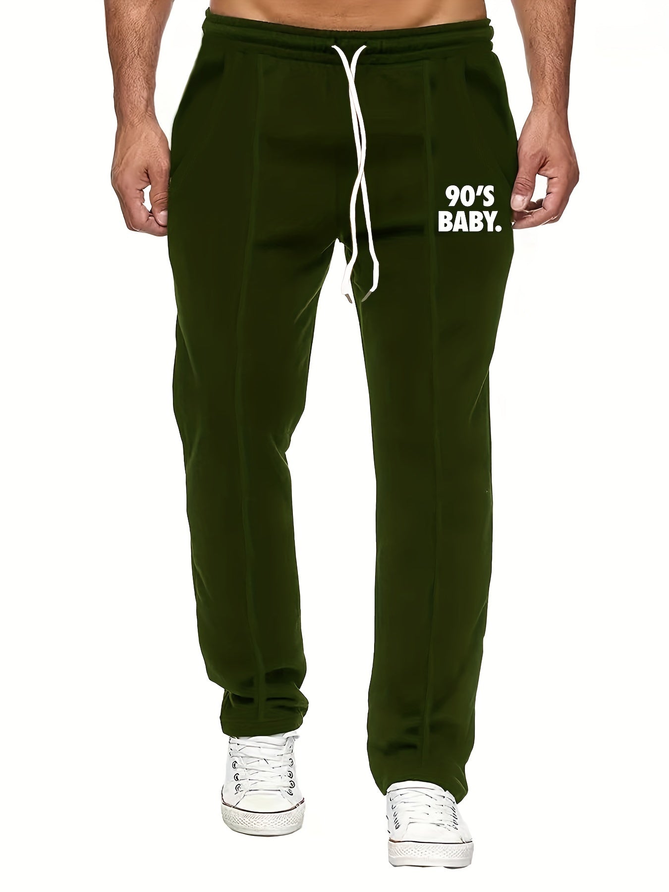 Men's Letter Print Joggers Casual Loose Fit Pants Spring Summer