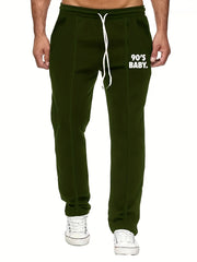 Men's Letter Print Joggers Casual Loose Fit Pants Spring Summer