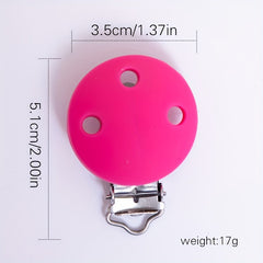 Silicone Round Head Baby Pacifier Clip with Metal Clip