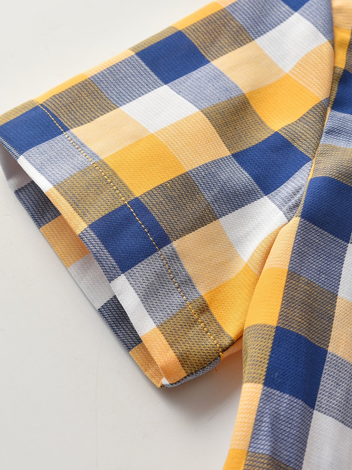 Plaid Lapel Shirt Boys Summer Casual Top