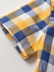 Plaid Lapel Shirt Boys Summer Casual Top