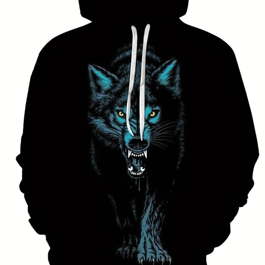 Wolves 3D Print Hoodies for Men Graphic Hoodie with Kangaroo Pocket