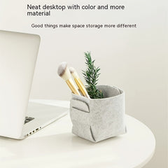 Felt Desktop Storage Box Makeup Brush Lipstick Finishing Storage Bucket