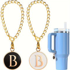 2pcs Cup Charms for Tumbler Handle, Letter Pendant Decoration