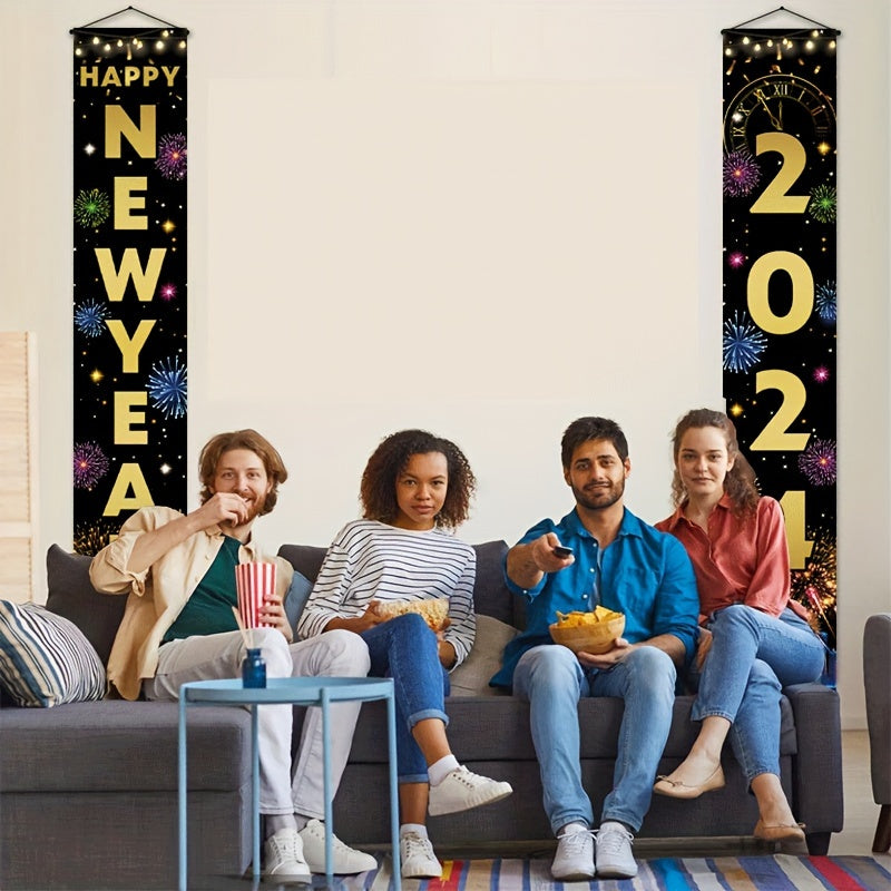 1pc New Year Door Banner Party Decoration Supplies Happy Year Party Background